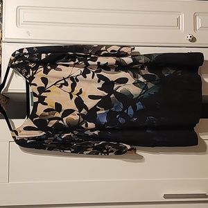 Anthropology Maeve Shift Dress Sz Medium Slit Long Sleeve Mysterious Multi Dress